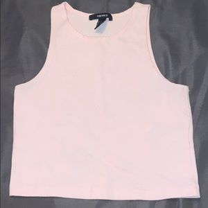 Light pink fitted crop top